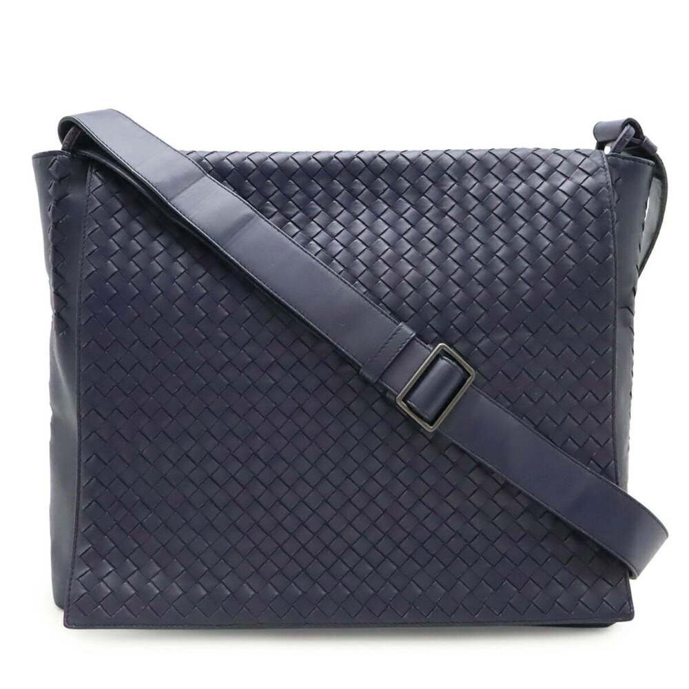 BOTTEGA VENETA Purple Leather Intrecciato Shoulder Bag